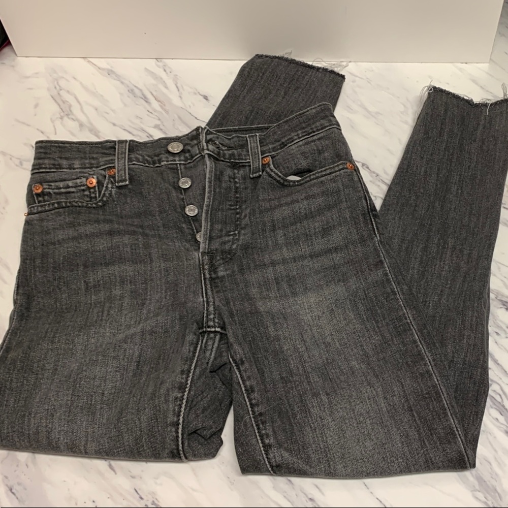 Levi's Black Washed Wedgie Skinny Jeans